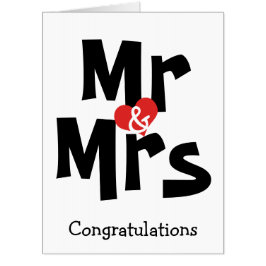 Herr und Frau Big Heart Wedding Glückwunsch