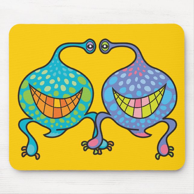 Herr-und Frau-Blob Cartoon Fun Alien Geschenk Mousepad (Vorne)