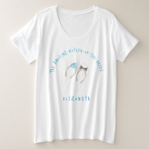 Herr und Frau Blue Flowers Flip Flops Strandhochze Große Größe T-Shirt