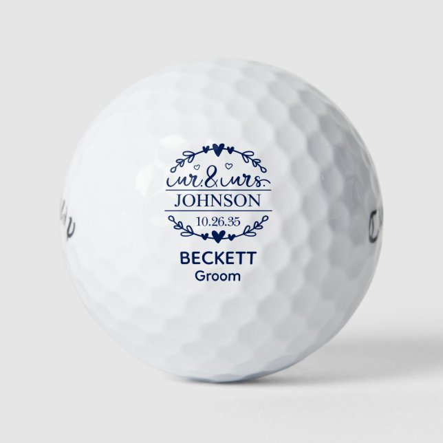 Herr und Frau Bräutigam Golfball (Vorderseite)