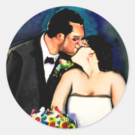 Herr und Frau Bride and Groom Wedding Runder Aufkleber