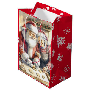 Herr und Frau Claus backen Kekse Weihnachten Mittlere Geschenktüte
