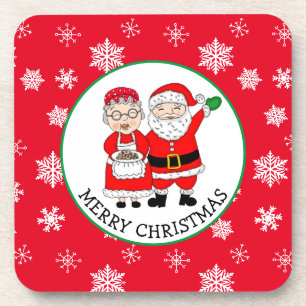 Herr und Frau Claus, Personalisierte Weihnachten Getränkeuntersetzer