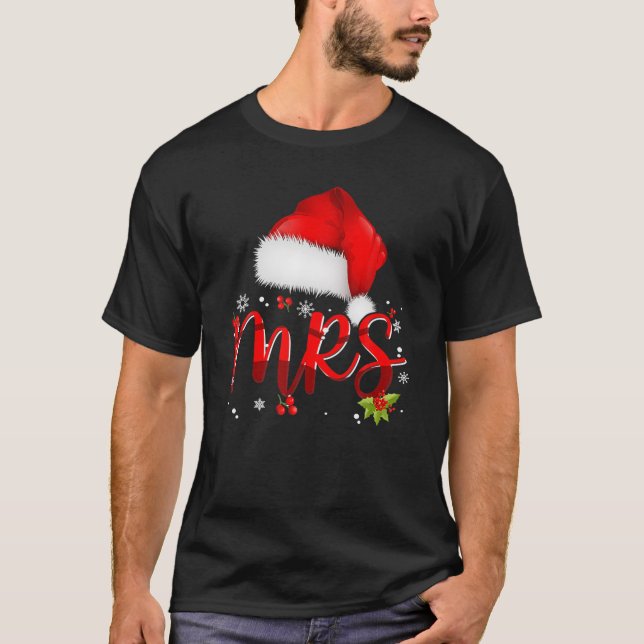 Herr und Frau Claus Weihnachten Matching Pajama T-Shirt (Vorderseite)
