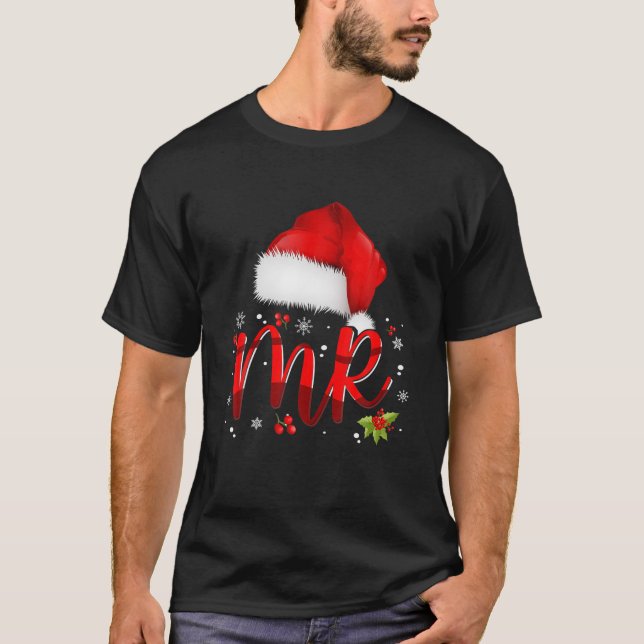 Herr und Frau Claus Weihnachten Matching Pajama T-Shirt (Vorderseite)
