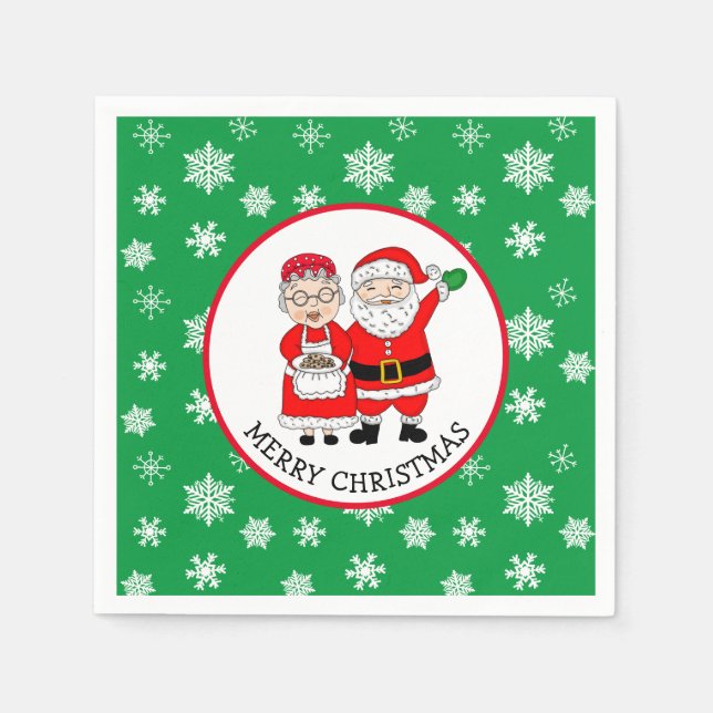 Herr und Frau Claus, Weihnachten Serviette (Vorderseite)