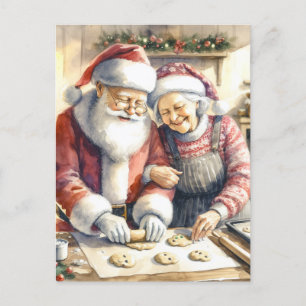 Herr und Frau Clause süße Weihnachten personalisie Postkarte