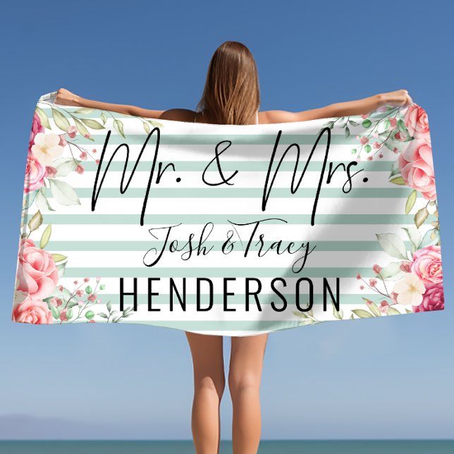 Herr und Frau, Ehepaare Hochzeitsgeschenk, Geschen Strandtuch (Mr and Mrs, Couples wedding gift, Anniversary gift Beach Towel)
