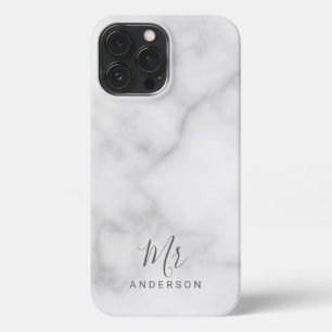 Herr und Frau Elegant Marble Modernes Script iPh iPhone 13 Pro Max Hülle