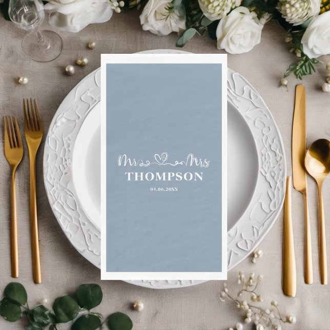 Herr und Frau Elegant Simple | Dusty Blue Serviette (Von Creator hochgeladen)