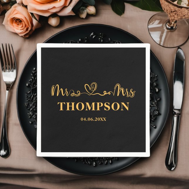 Herr und Frau Elegant Simple | Schwarzes Gold Serviette (Von Creator hochgeladen)