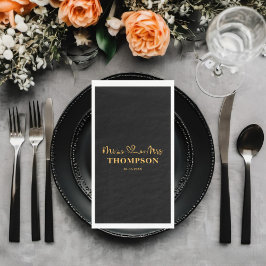 Herr und Frau Elegant Simple | Schwarzes Gold Serviette