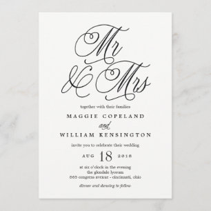 Herr und Frau Elegant Wedding Einladung