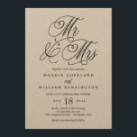 Herr und Frau Elegant Wedding Invitation Kraft Einladung<br><div class="desc">Planen Sie ein stilvolles Fest mit dieser modernen Einladung,  die Ihre Gäste lieben werden. Design by © berrysweet . Printfähige digitale Dateien sind verfügbar! Besuchen Sie unsere Website unter www.berryberrysweet.com für weitere Informationen!</div>