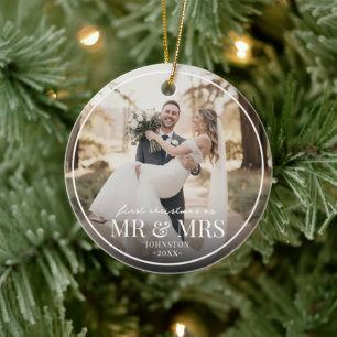 Herr und Frau Erstes Weihnachten Benutzerdefiniert Keramik Ornament