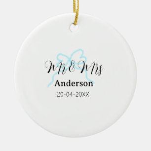 Herr und Frau Familienname Datum Jahr Hochzeitsbog Keramik Ornament