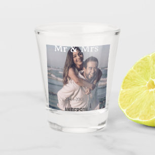 Herr und Frau Familienname Foto Datum Hochzeit Fam Schnapsglas