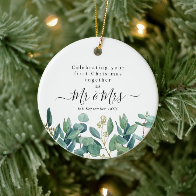 Herr und Frau First Christmas Keramik Ornament (Baum)