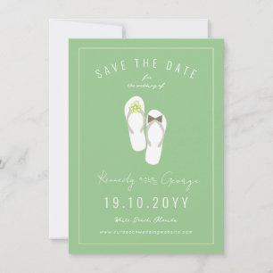 Herr und Frau Flip Flops Daisies Strandhochzeitsfo Save The Date