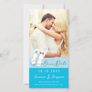 Herr und Frau Flip Flops Gänseblümchen Strandhochz Save The Date