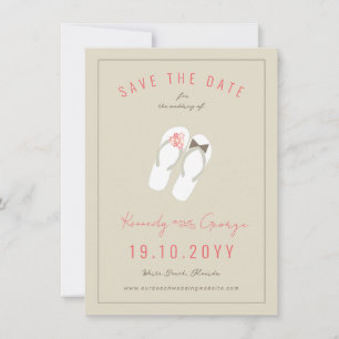 Herr und Frau Flip Flops Gänseblümchen Strandhochz Save The Date