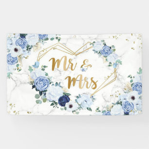 Herr und Frau Floral Hintergrund Kulisse Hochzeits Banner
