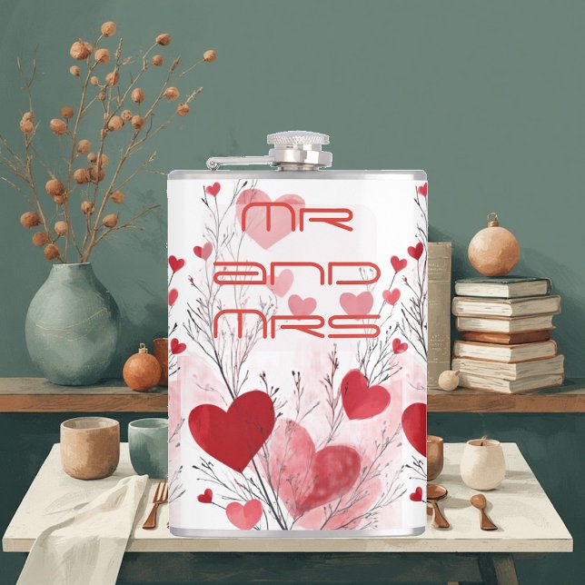 Herr und Frau Forever Zeitlose Eleganz Romantische Flachmann (Mr & Mrs Forever Timeless Elegance Romantic Couple Flask)