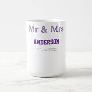 Herr und Frau fügen Familienname Datum einfach sti Kaffeetasse