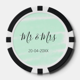 Herr und Frau fügen Familienname Datum Jahr Hochze Pokerchips