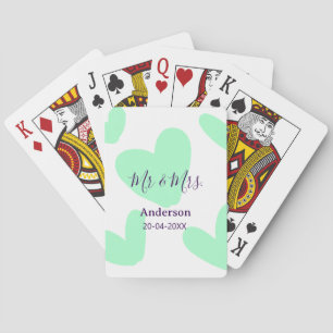 Herr und Frau fügen Familienname Datum Jahr Hochze Spielkarten
