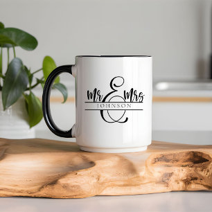 Herr und Frau Geschenke für das frischvermählte Pa Zweifarbige Tasse