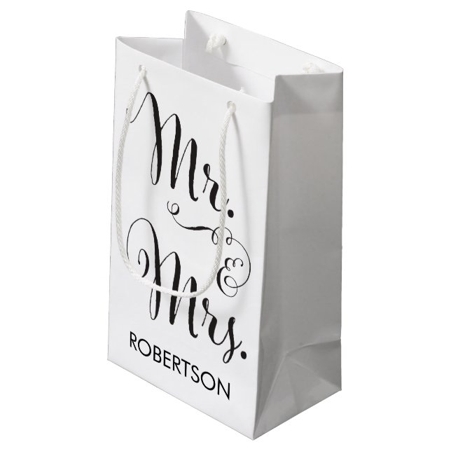 Herr und Frau Gift Bag Kleine Geschenktüte (Rückseite Schrägansicht)