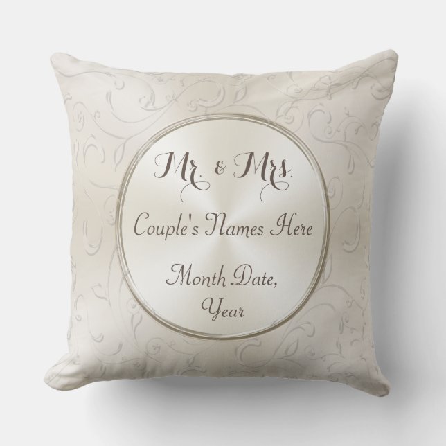 Herr und Frau Gift Ideas, Personalisiert Wedding P Kissen (Vorderseite)