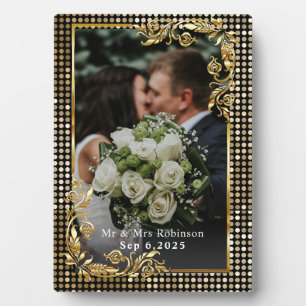 Herr und Frau Goldrahmen Hochzeitsfoto Plakette Fotoplatte