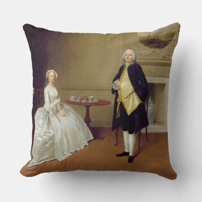 Herr und Frau Hill, c.1750-51 (Öl auf Leinwand) Kissen (Vorderseite)