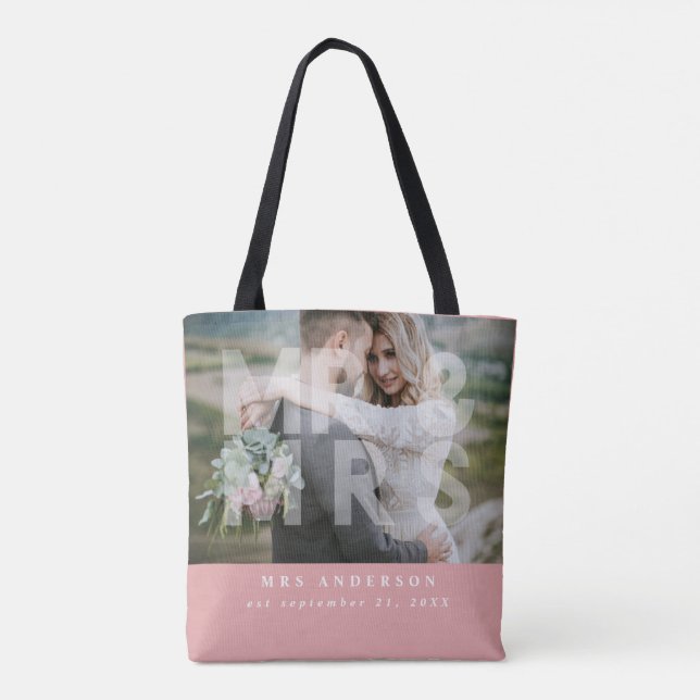 Herr und Frau Hochzeit Foto begünstigen Geschenk Tasche (Rückseite)