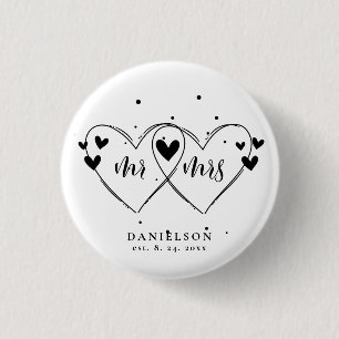 Herr und Frau Hochzeit Neuvermählte Button