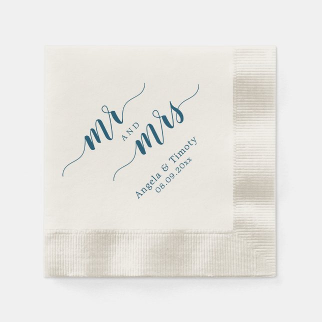 Herr und Frau Hochzeit Serviette (Vorderseite)