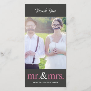 HERR UND FRAU. Hochzeitskarten - Grau Dankeskarte