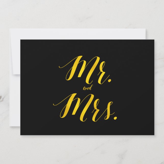 "Herr und Frau." Imitate Gold Foil Chic Wedding Si (Vorderseite)