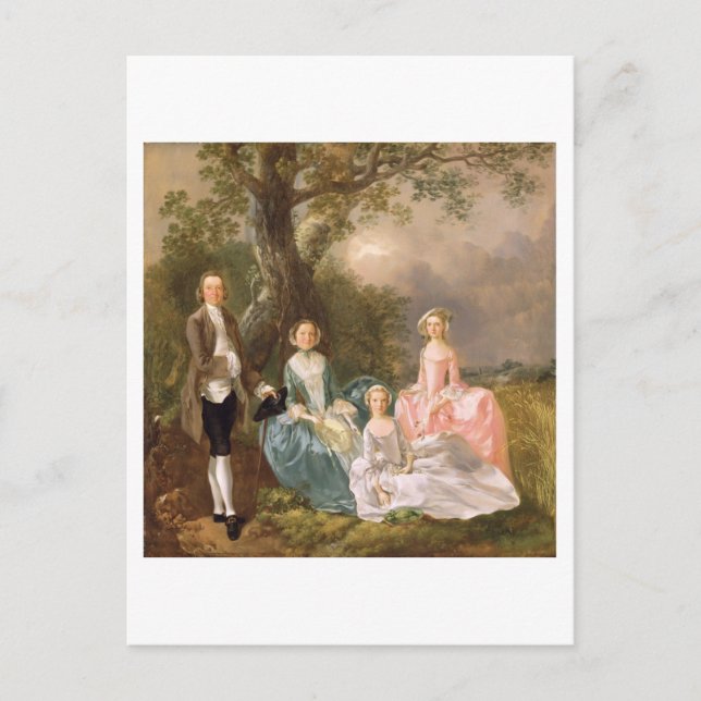 Herr und Frau John Gravenor und ihre Töchter, Eliz Postkarte (Vorderseite)