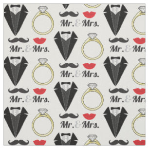 Herr und Frau Lips Mustache Ring Tuxedo Wedding Stoff