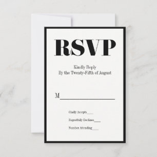 Herr und Frau Modern Bold Wedding RSVP Card