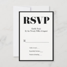 Herr und Frau Modern Bold Wedding RSVP Card Karte