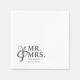 Herr und Frau Moderne Hochzeit Serviette