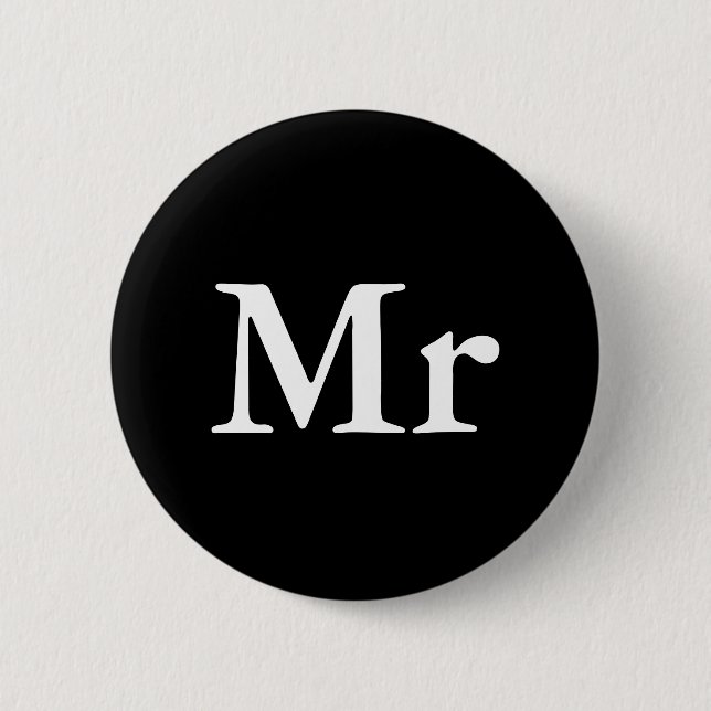 Herr und Frau | Modernes, elegantes Paar Button (Vorderseite)