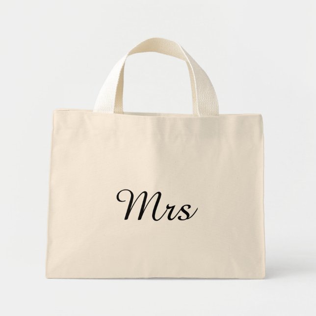 Herr und Frau | Modernes, elegantes Paar Mini Stoffbeutel (Vorne)