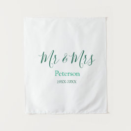 Herr und Frau Nachname Hochzeitsjahr Verlobung Wandteppich