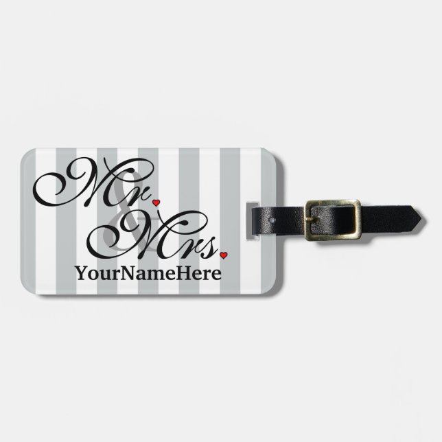 Herr und Frau Name Click, zum der Farbstreifen Gepäckanhänger (Vorderseite horizontal)