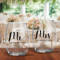 Herr und Frau Newlywed Typography Wedding